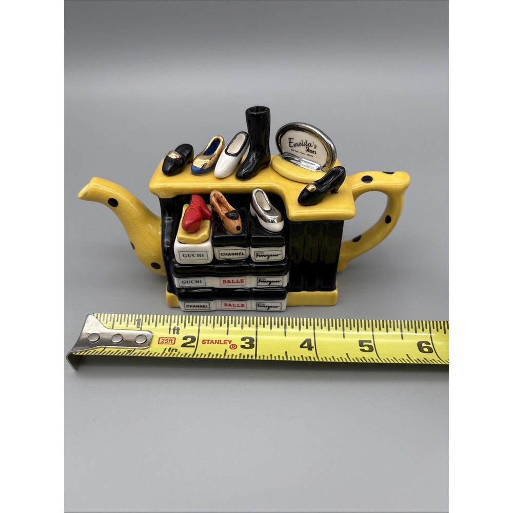 Emelda's Teapot J Bailey 2000 Signed Designer Shoes Miniature Decor - Picture 11 of 11